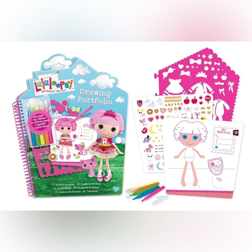 ❤️Lalaloopsy Sketch Portfolio Drawing Portfolio with Pink Accessories - Picture 2 of 7